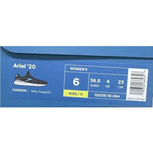 Brooks shoes - Brooks Ariel 20 Wide - Ariel Wide - 120315-1D-064 - Black (UPC: 0190340662348) 6
