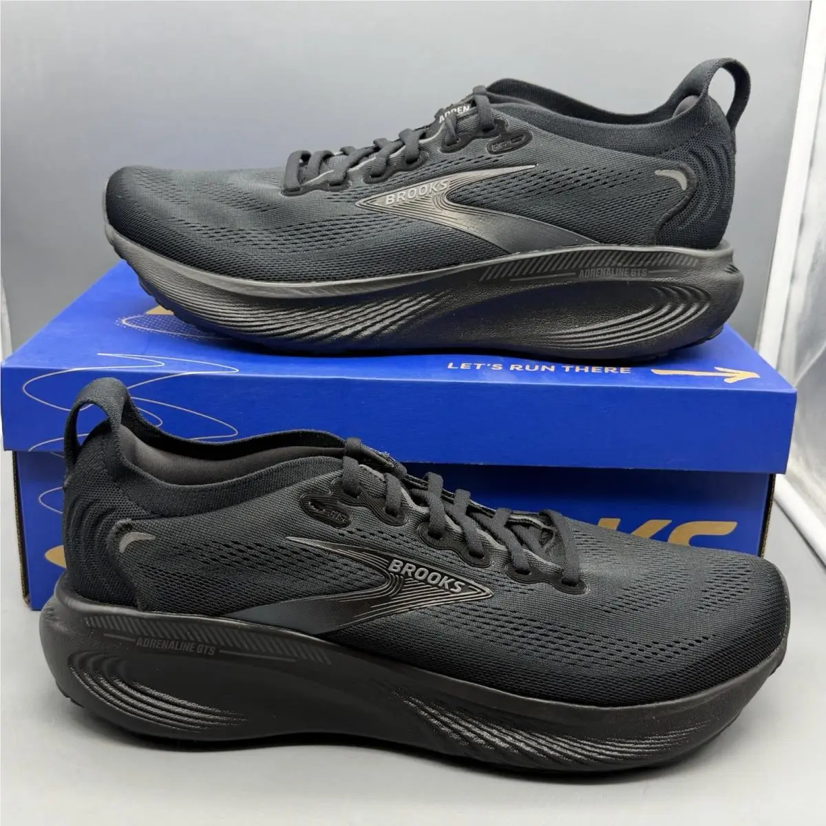 Brooks Adrenaline Gts 25 Mens 11.5 D Triple Black Running Walking Gym Shoes