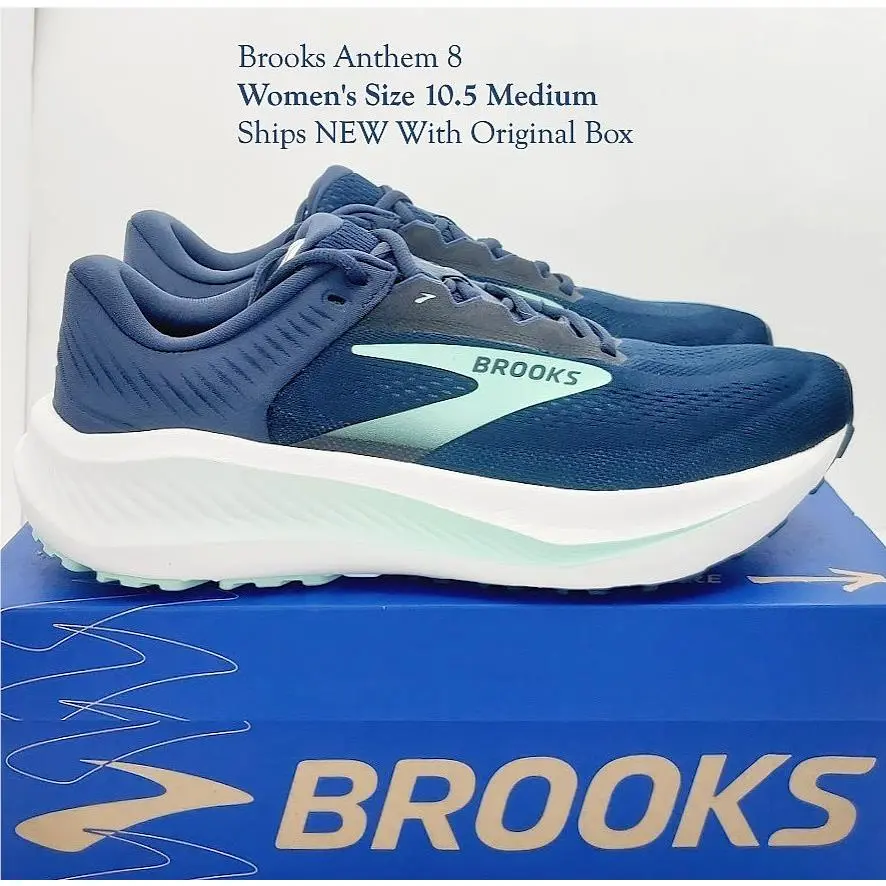 Brooks Womens 10.5 Medium Width/b Anthem 8 Cushioned Running Shoes Blue