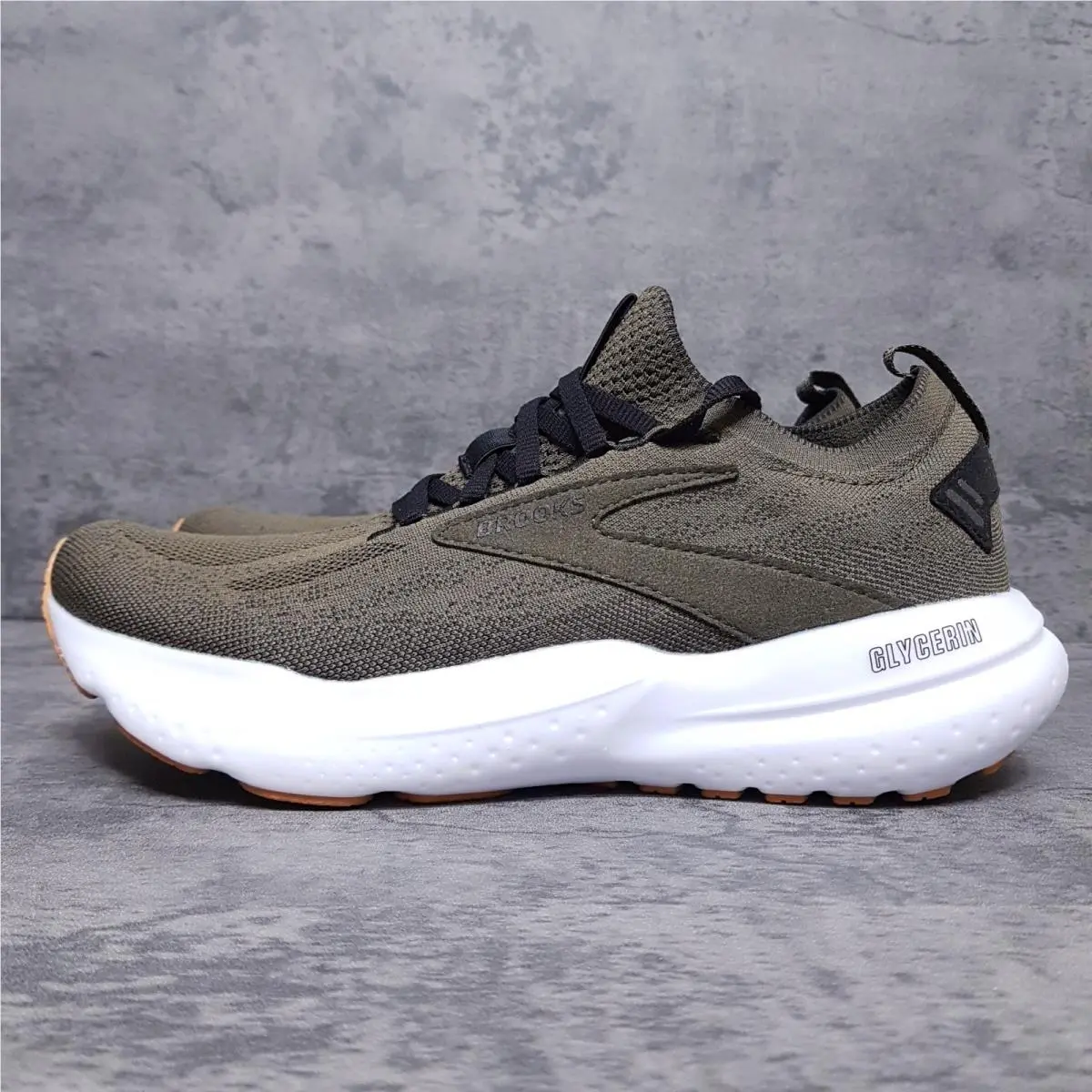 Brooks Glycerin Stealthfit 21 Running Shoes Mens Size 8 Olive Green