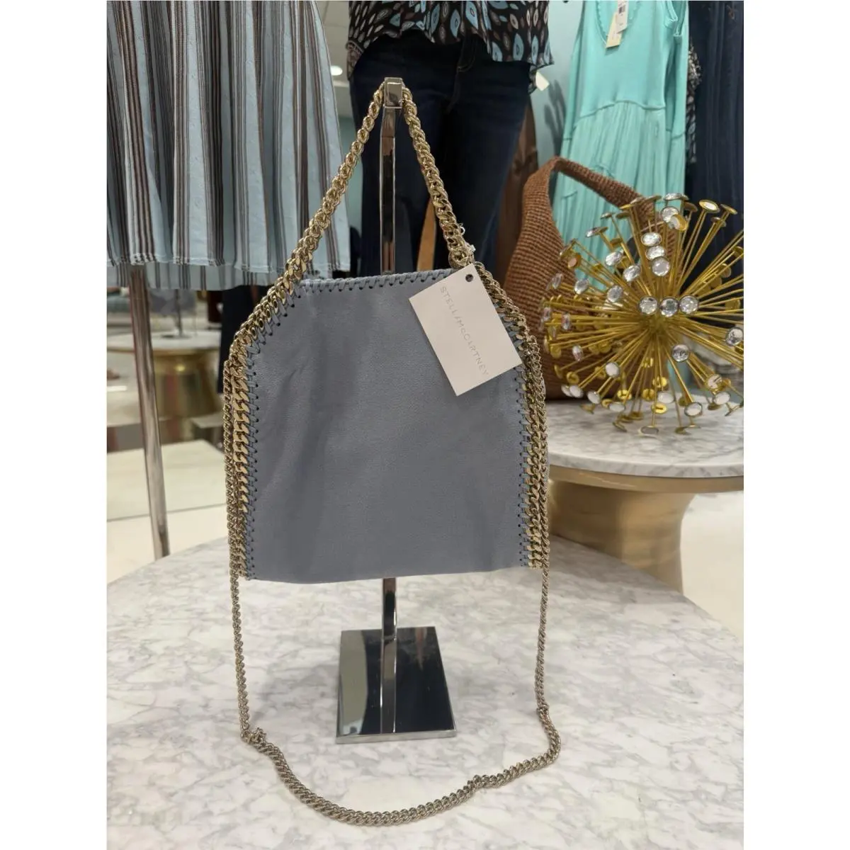 Stella Mccartney Blue Small Shoulder Bag Chain Strap Detachable Strap by Stella McCartney