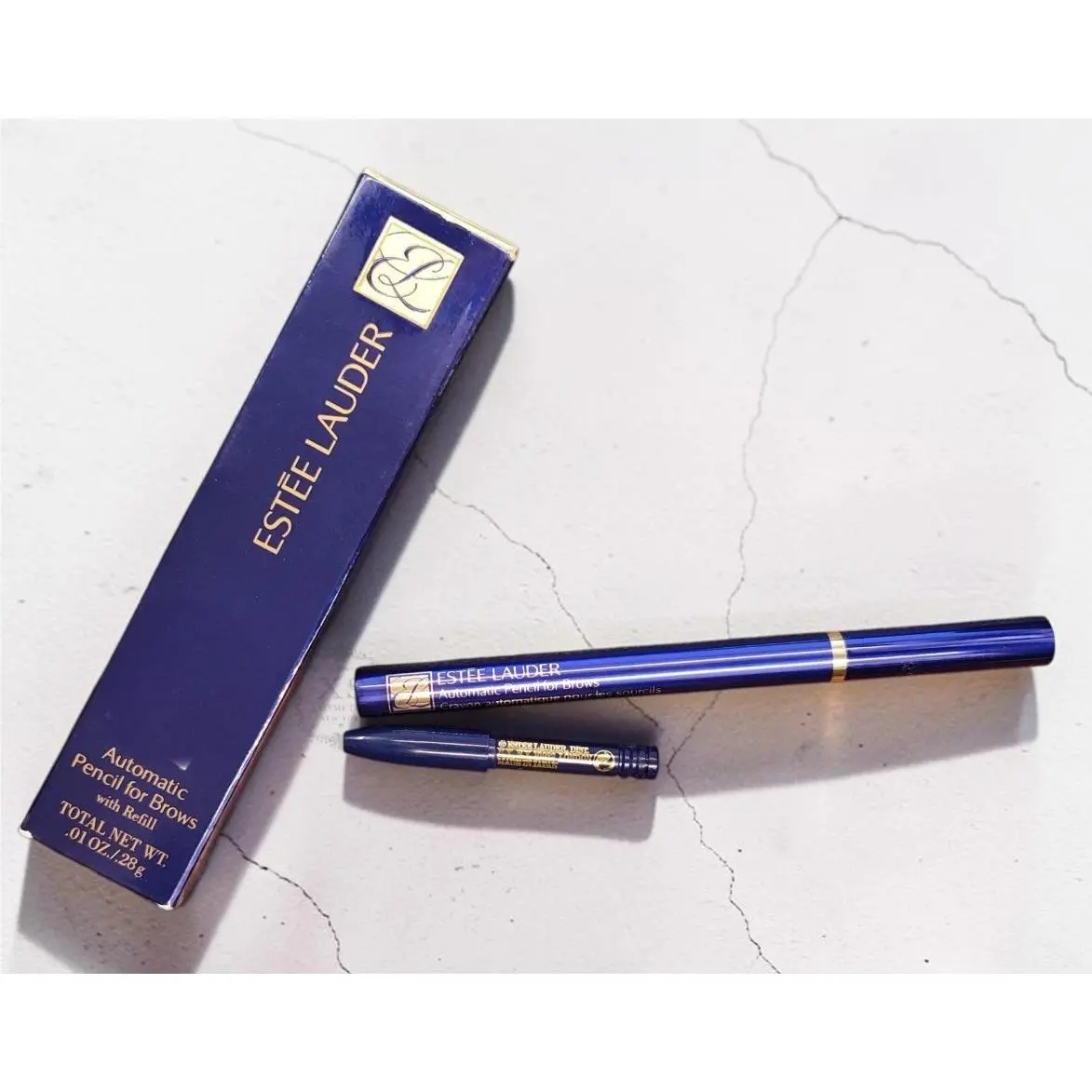 Estee Lauder Automatic Pencil For Brows with Refill AB 03 Soft Black .01 oz by Estée Lauder