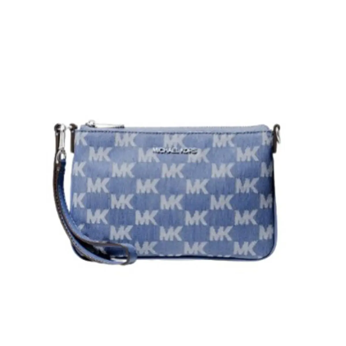 Jet Set Travel Small Logo Jacquard Denim Wristlet 35S6STVW5J-Denim by Michael Kors