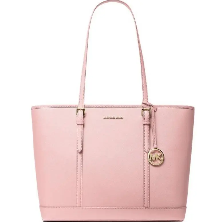 Michael Kors Jet Set Travel Large Leather Top Zip Shoulder Tote Bag Saffiano P