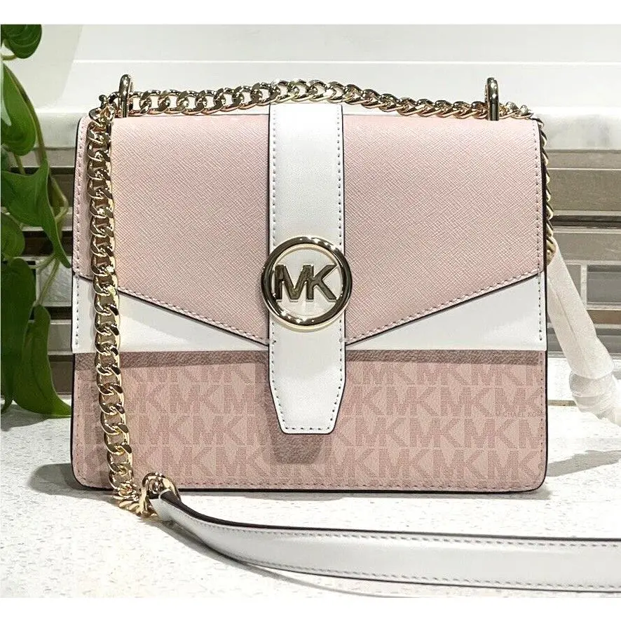 Greenwich Small Flap Crossbody MK Chain Bag Tote Powder Blush Pink by Michael Kors