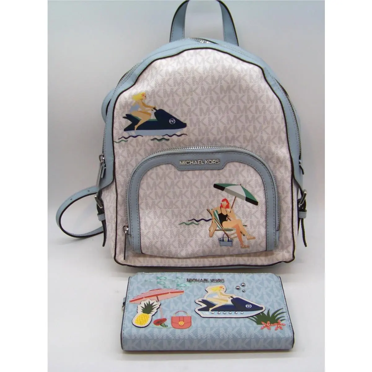 MK Signature Jet Set Girls Jaycee Bag Backpack Medium W/wristlet by Michael Kors