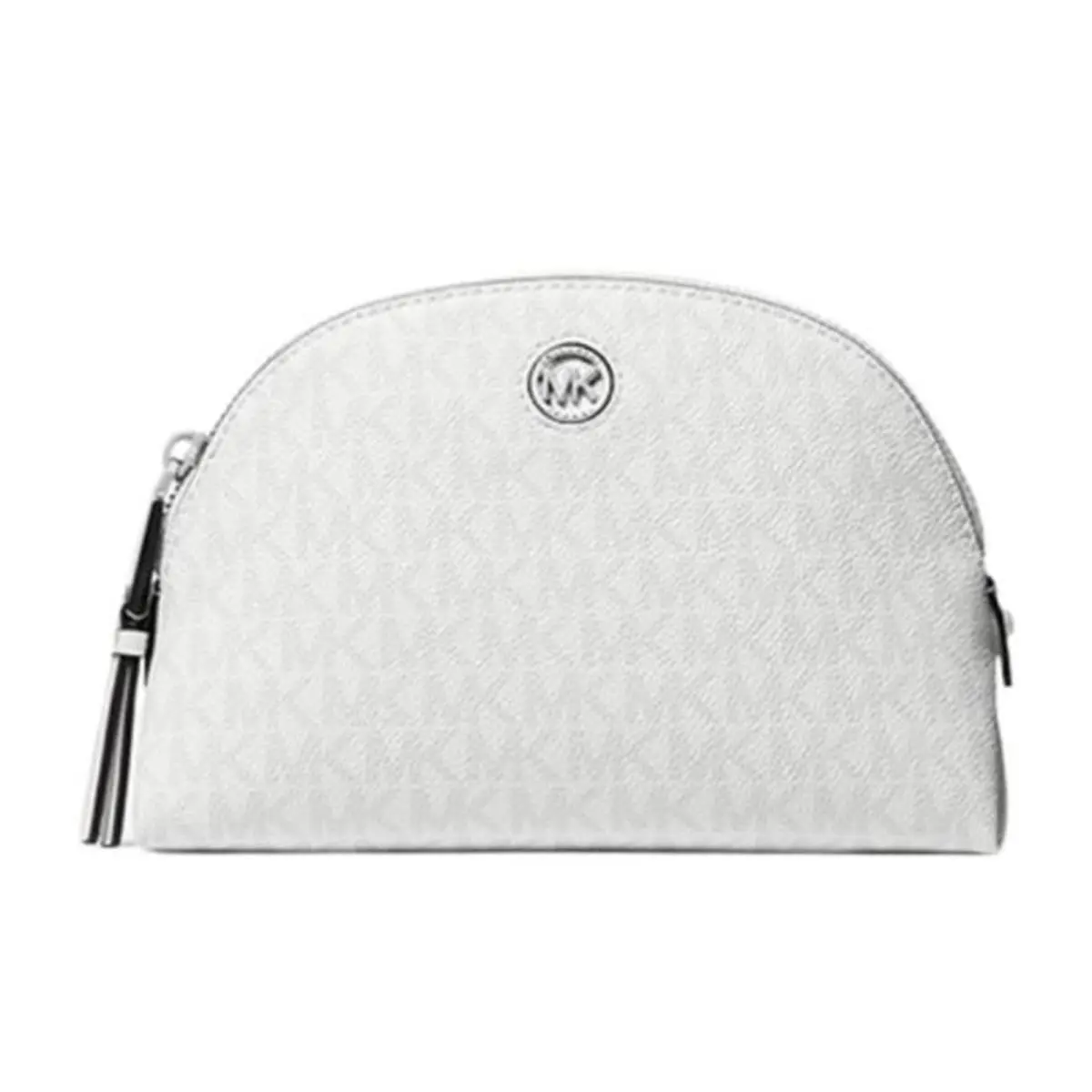 Heritage Womens Large Logo Travel Leather Zip Pouch Bag Opt/allum by Michael Kors
