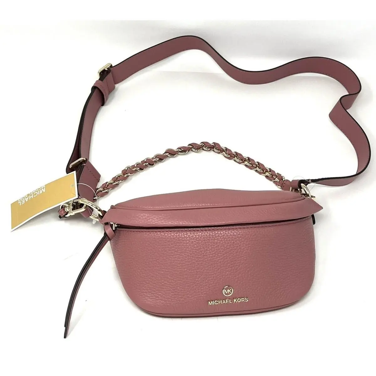 Slater Extra Small Pebbled Leather Sling Fanny Pack Rose Pink XS by Michael Kors