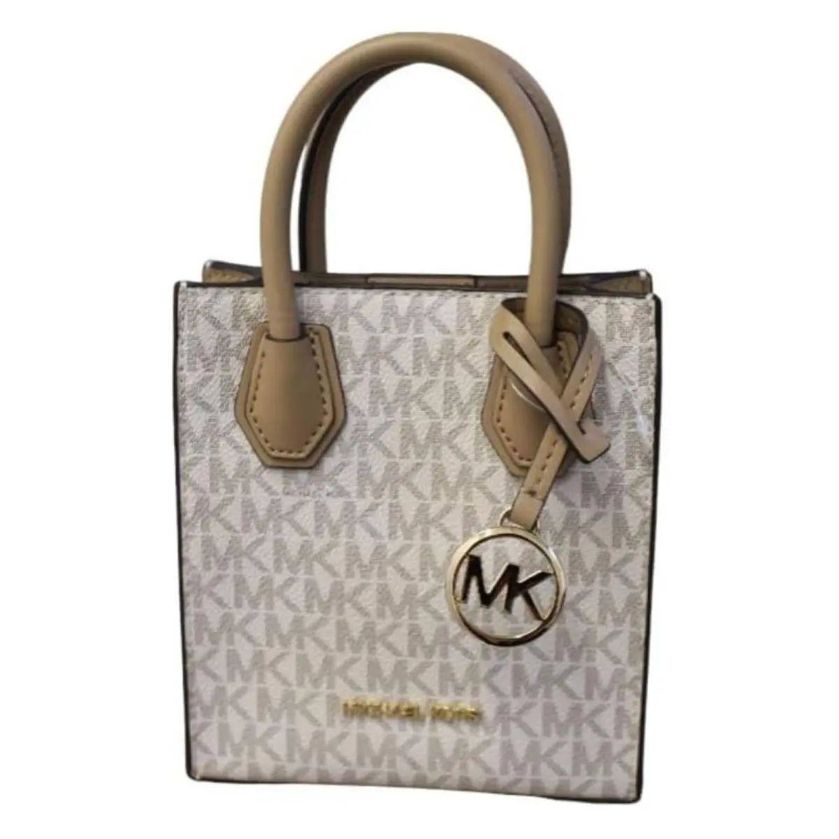Michael Kors Mercer Extra-small Pebbled Leather Crossbody Bag Camel Multi 35T1GM - Exterior: Camel, Hardware: Gold