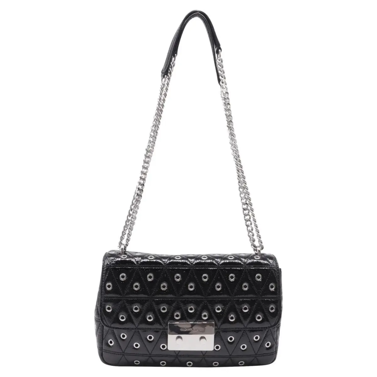 Michael Kors Black Patent Leather Sloan Chain Shoulder Bag
