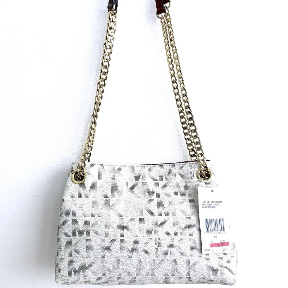 Jet Set Chain East West Medium Messenger Bag Vanilla 30S5GTCM28 by Michael Kors