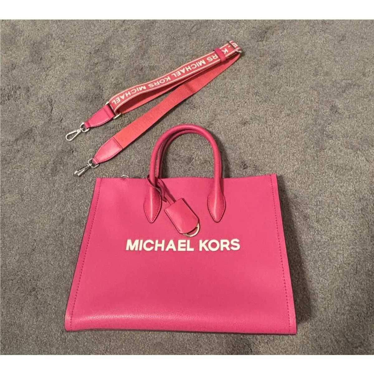 Mirella Medium Pebbled Leather Tote Bag by Michael Kors