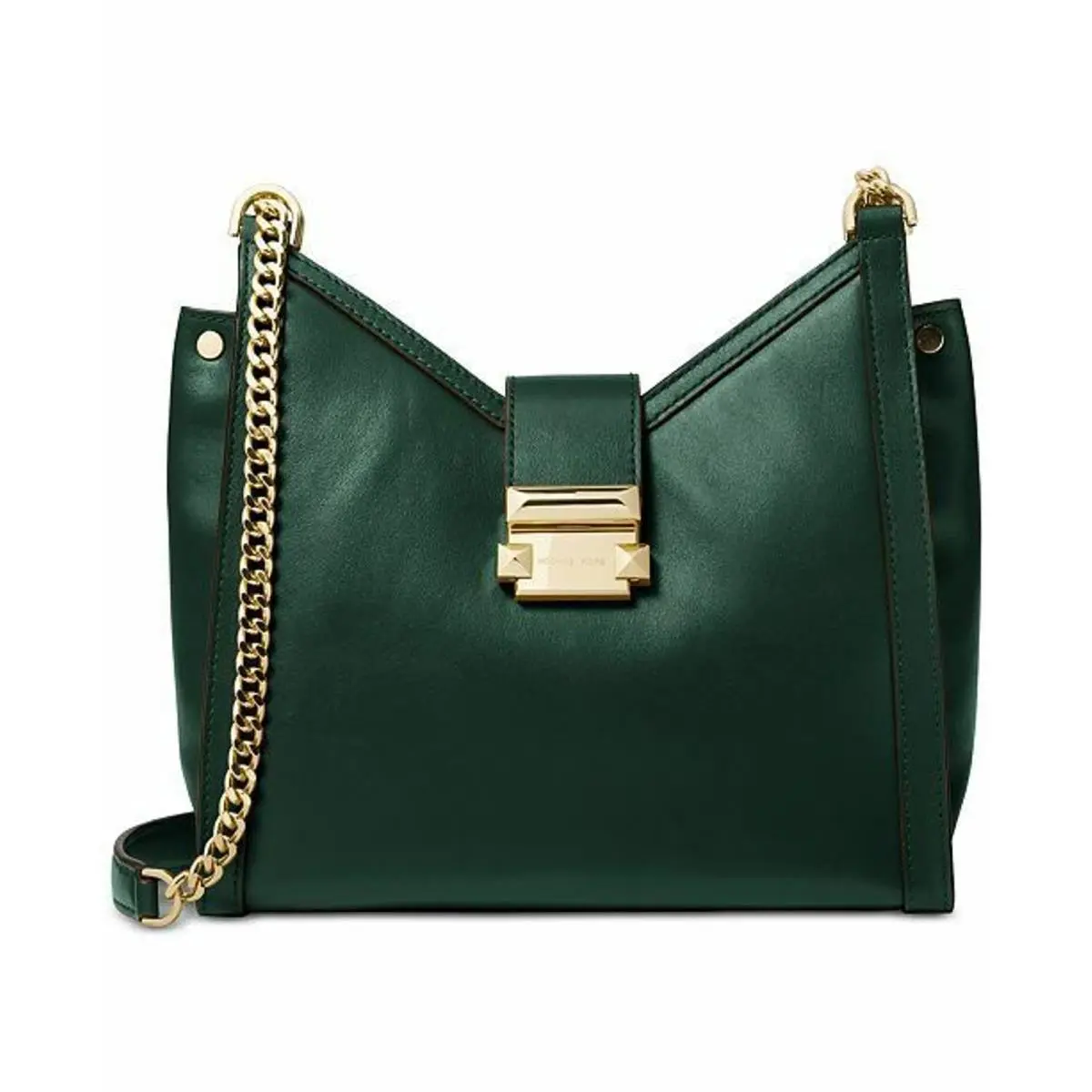 Whitney Chain Shoulder Tote Racing Green Gold Latch by Michael Kors