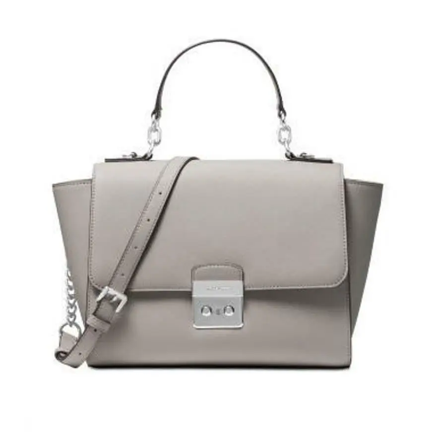 Kors Brandi Top Handle Satchel Pearl Grey Silver