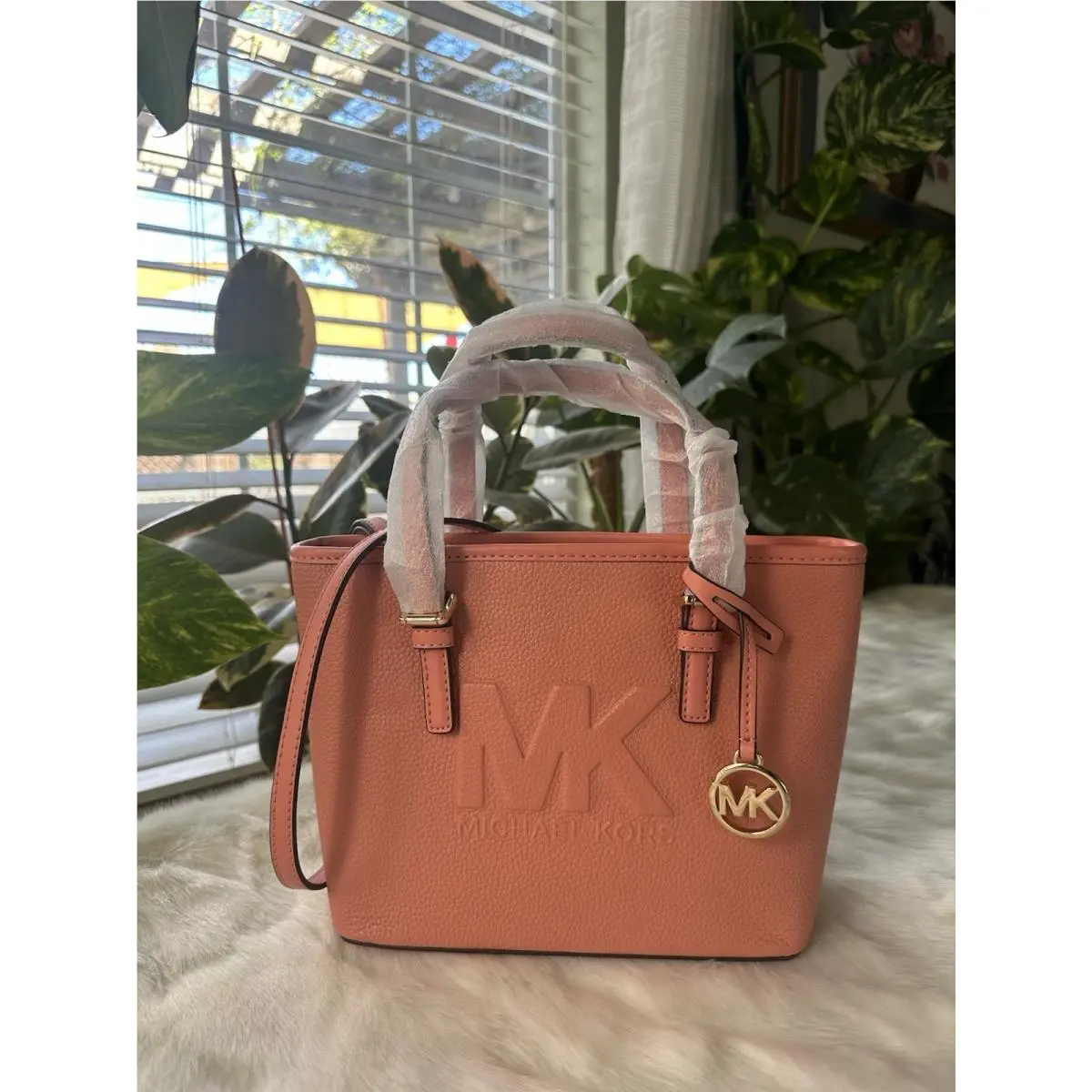 Michael Kors Jet Set Travel XS Carryall Convertible Top Zip Tote - Sherbert