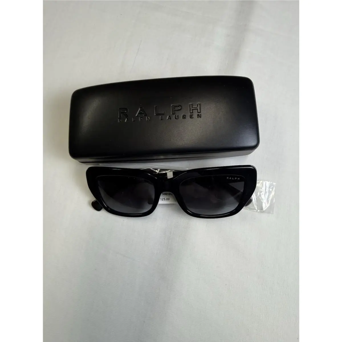 RA5292 55mm Woman Butterfly Sunglasses Black. Box and Micro Fiber by Ralph Lauren