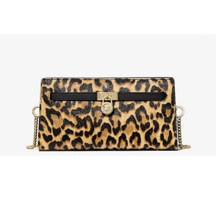 Hamilton Moderne XS Leopard Print Calf Hair Crossbody Bag Marigold by Michael Kors