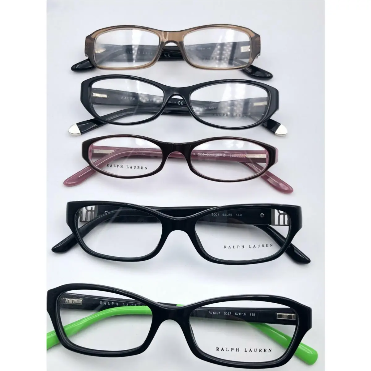 Lot of 5 Ralph Lauren Rx Eyeglasses Black Brown Purple Etc