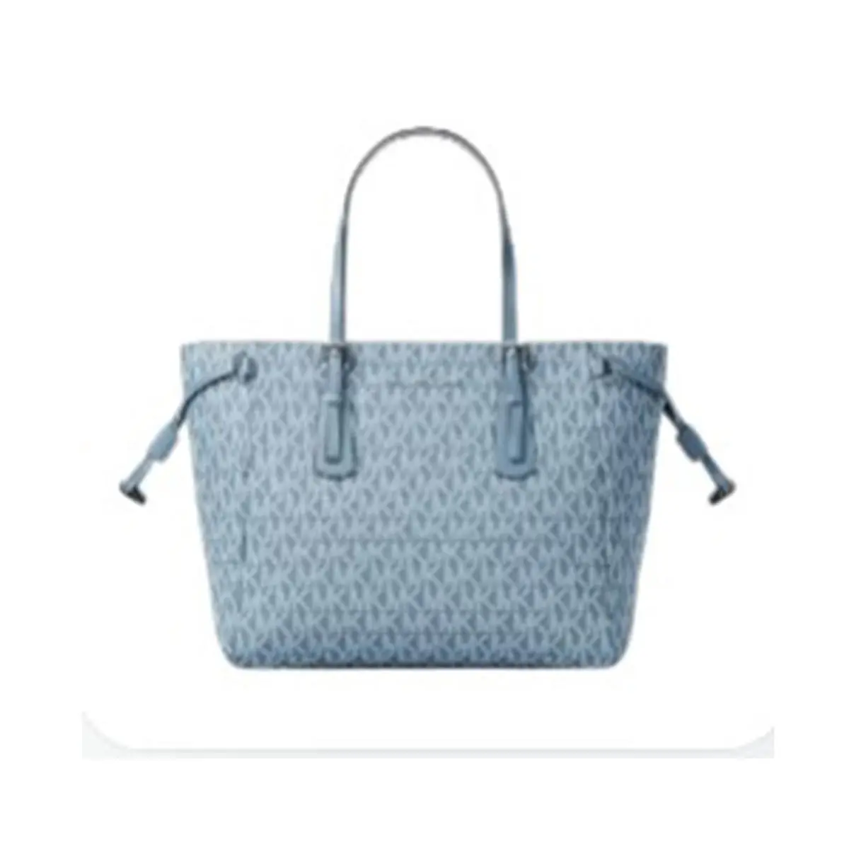 Michael Kors Voyager Extra-small Signature Logo Tote Bag 35T6SV6T0B-Denim - Exterior: Denim, Hardware: Silver