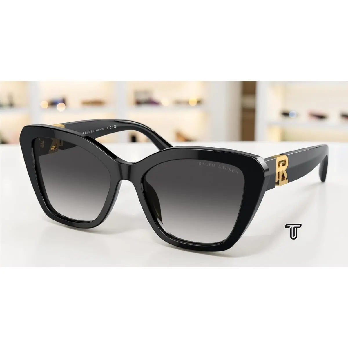 Ralph Lauren RL8216U 50018G The Isabel Black Grey 55 mm Women`s Sunglasses - Frame: Black, Lens: Grey