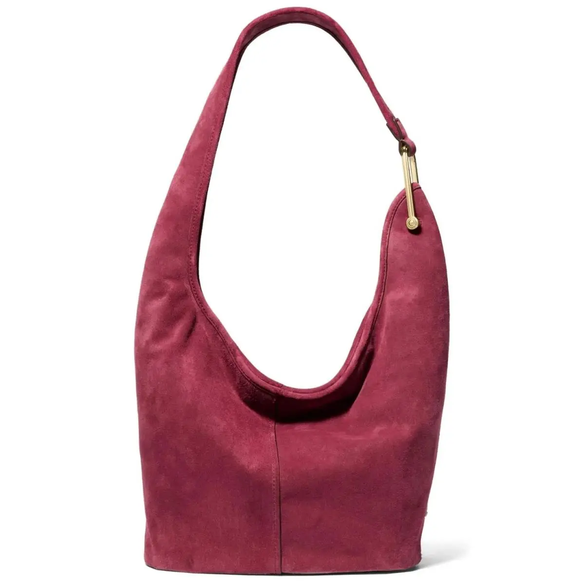 Sonny Suede Leather Hobo Shoulder Bag Mulberry Red by Michael Kors
