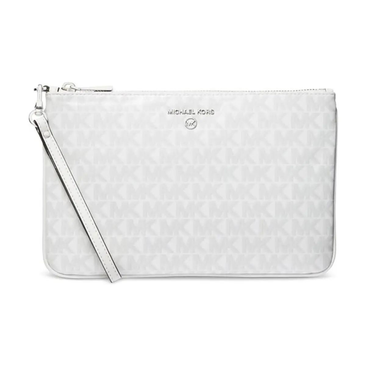 Jet Set Charm Large Top Zip Wristlet Optic White/alum 32S3ST9W3V-10 by Michael Kors