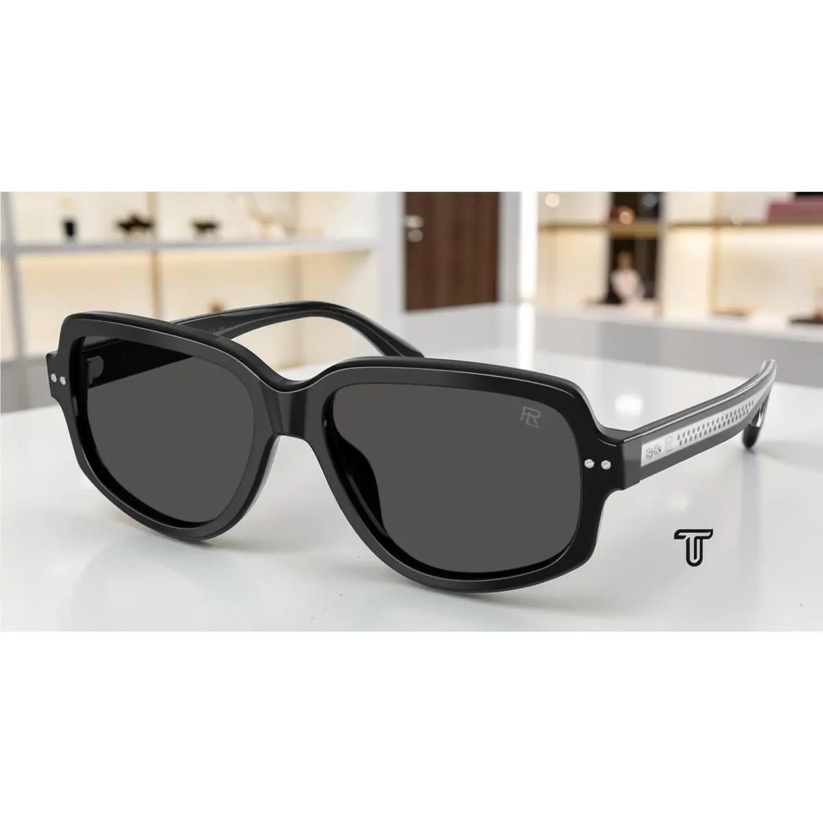 Ralph Lauren RL8238U 500187 Shiny Black Gradient Grey 57 mm Unisex Sunglasses