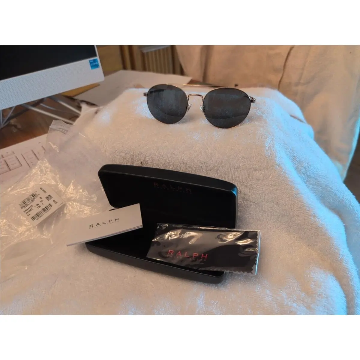 Gold Wire Sunglasses Hard Case ra4120 313387 by Ralph Lauren
