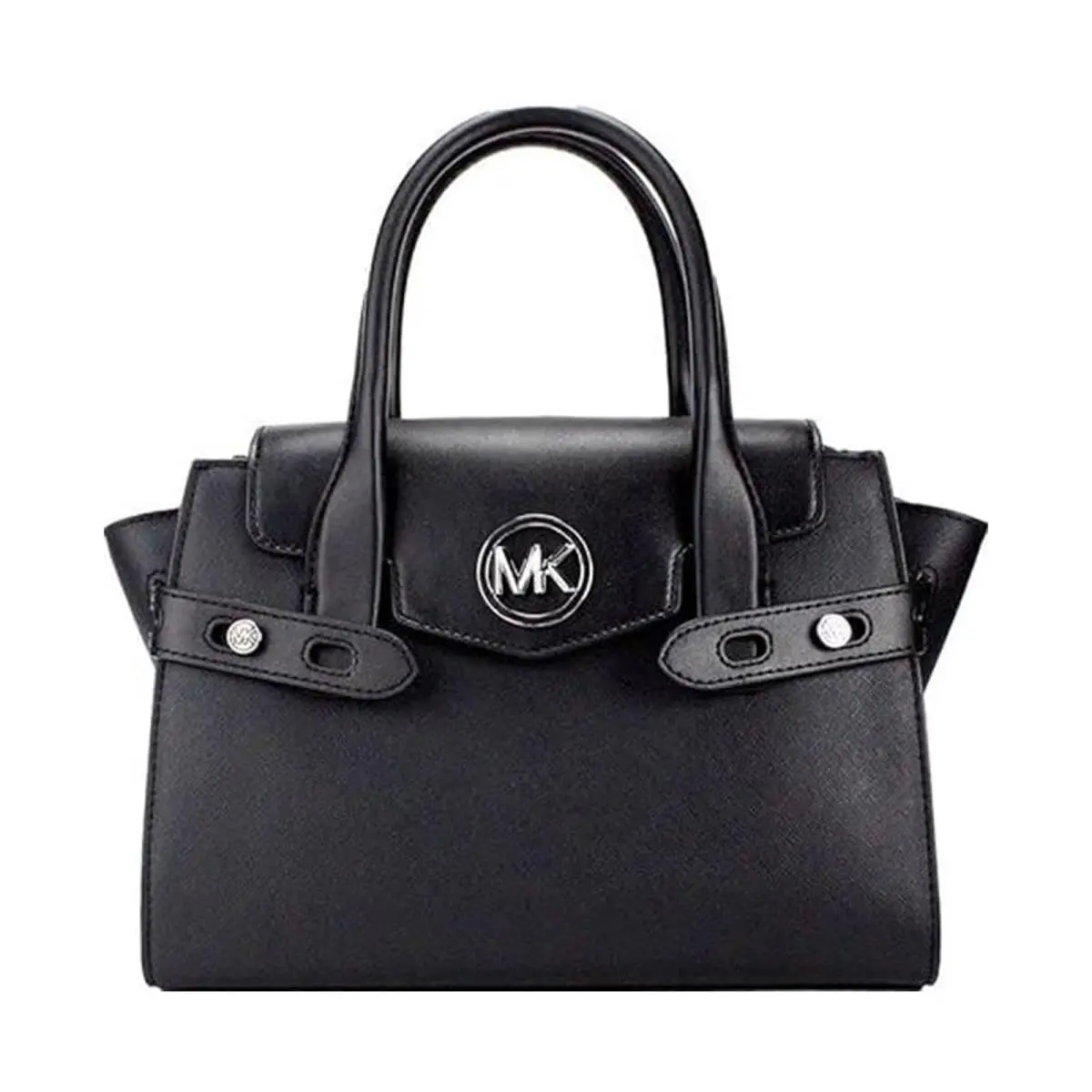 Michael Kors Carmen Colorblock Medium Flap Satchel Black/silver 35S2SNMS8L-001