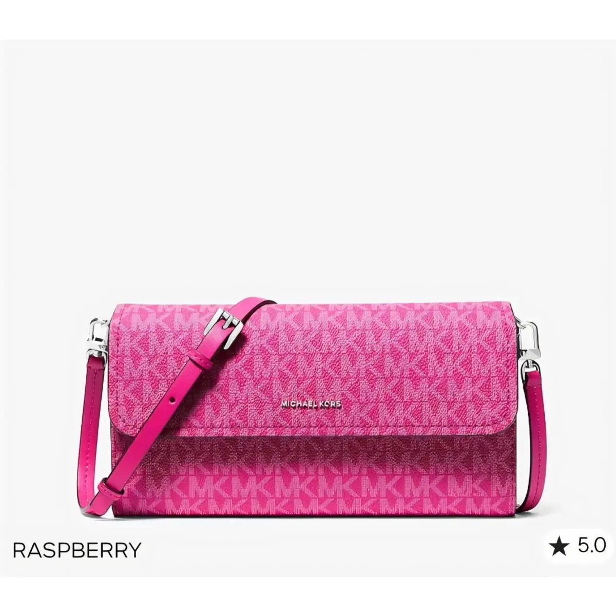 Jet Set Small Signature Logo Convrtble Crossbody Bag Raspberry by Michael Kors