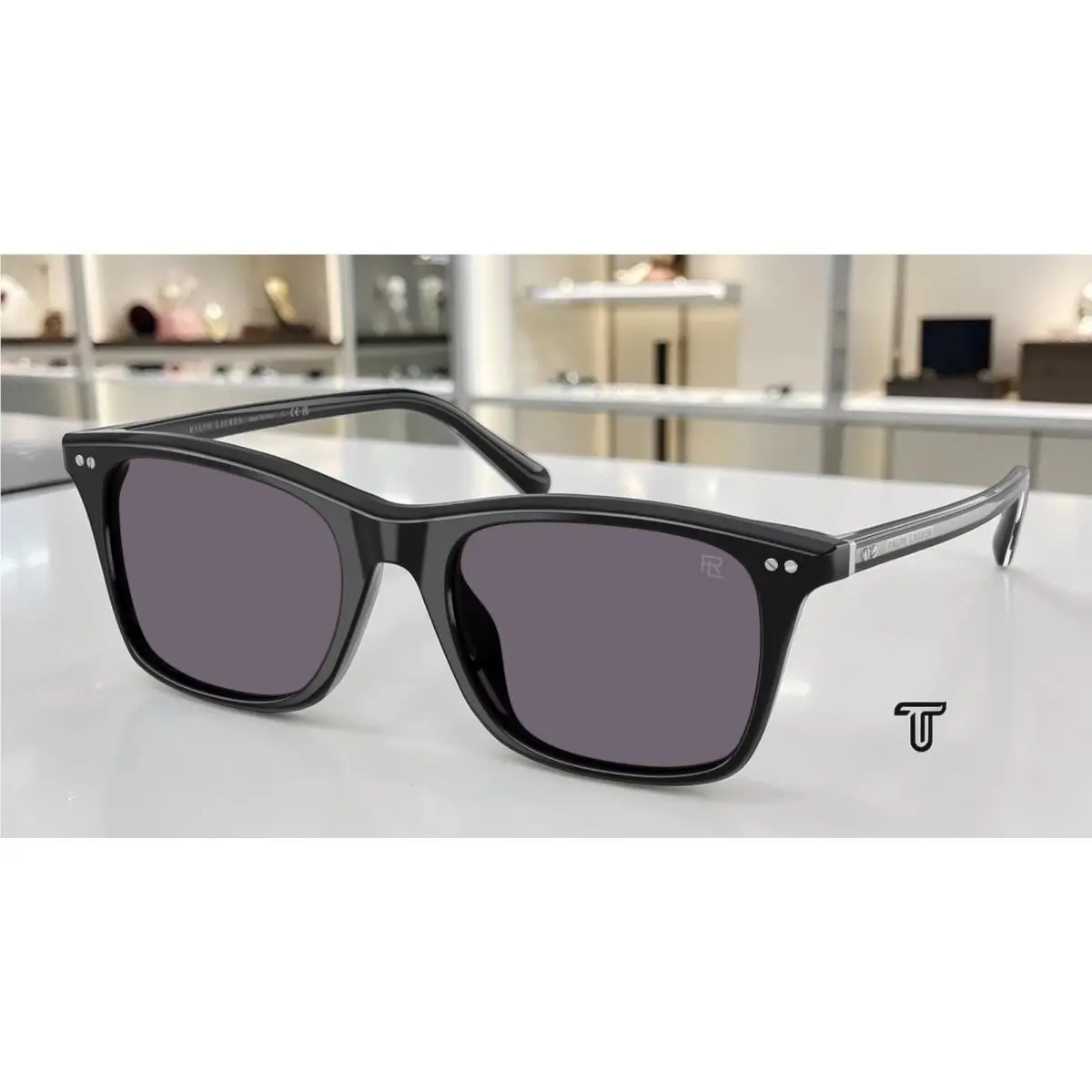 Ralph Lauren RL8242U 50011A Shiny Black Purple 54 mm Men`s Sunglasses