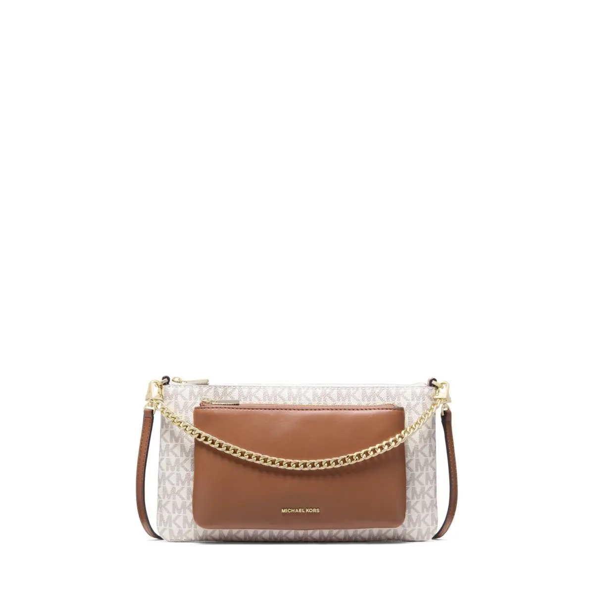 Michael Kors Jet Set Medium Pocket Convertible Crossbody Bag Goldtone Hardware/mk