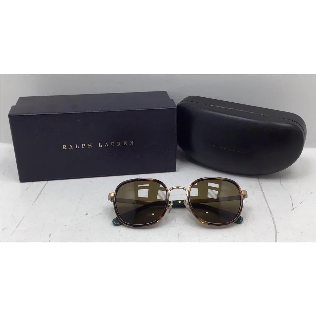 Polo Ralph Lauren Women’s PH3151 Square Sunglasses In Brown and Green
