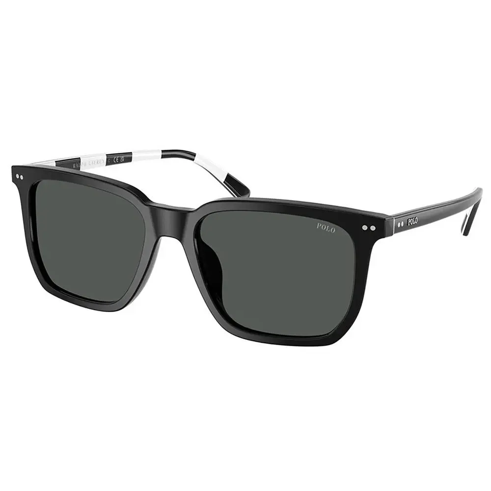 Polo Ralph Lauren PH 4224U 500187 Shiny Black Plastic Sunglasses Grey Lens