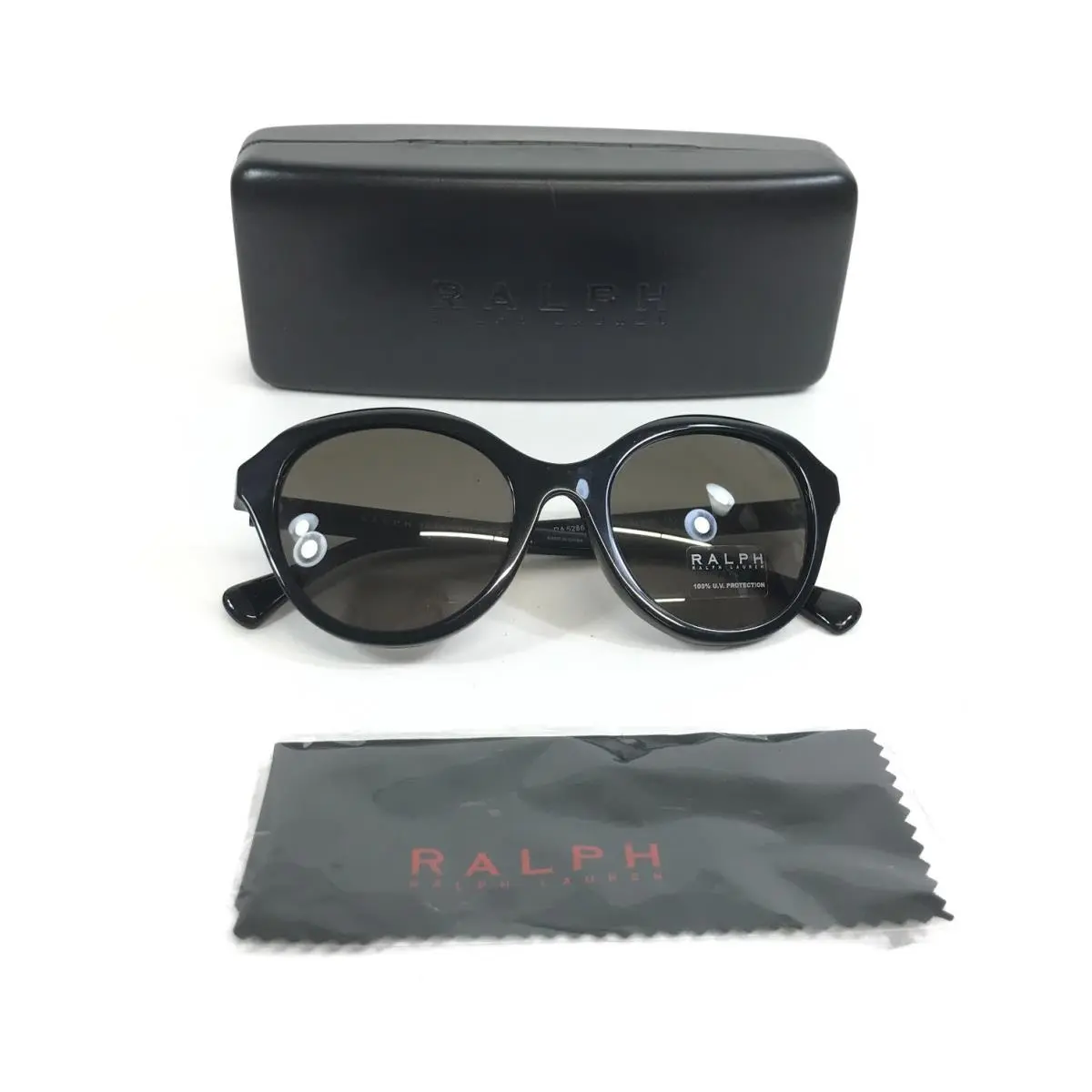 Sunglasses RA5286U 5001/3 Shiny Black Round Frames w/ Brown Lenses by Ralph Lauren