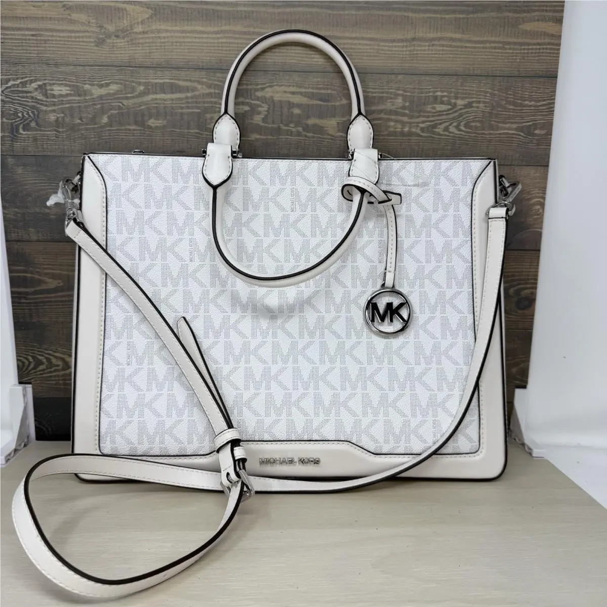 Jessie Bright White Large Tote Purse by Michael Kors
