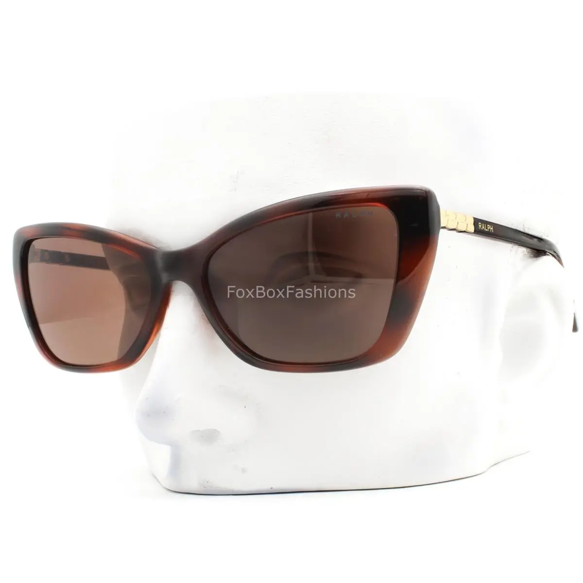 Sunglasses Shiny Dark Brown Havana Brown RA 5332U 6149/73 with Case by Ralph Lauren