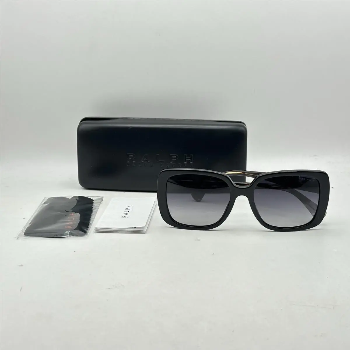 Ralph By Ralph Lauren Womens Square Polarized Gradient Sunglasses RA5298U Black