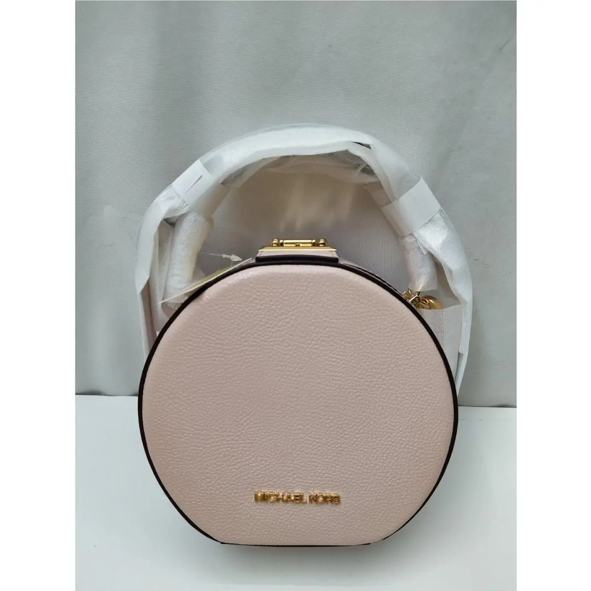 Serena Pink Pebbled Leather Round Crossbody Bag by Michael Kors
