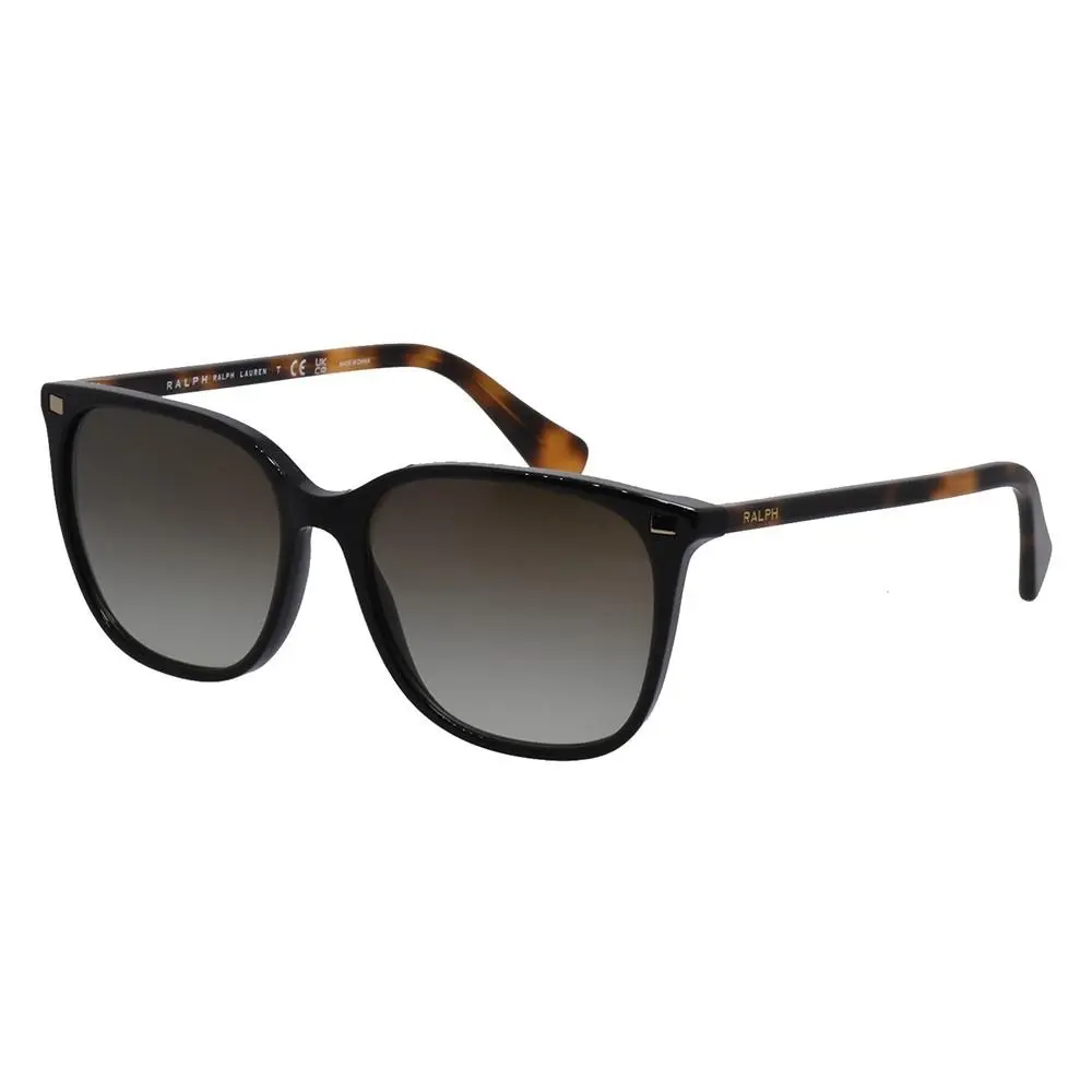 Ralph Lauren RA 5293 60378E Shiny Black Plastic Sunglasses Green Gradient Lens - Frame: Black, Lens: Green