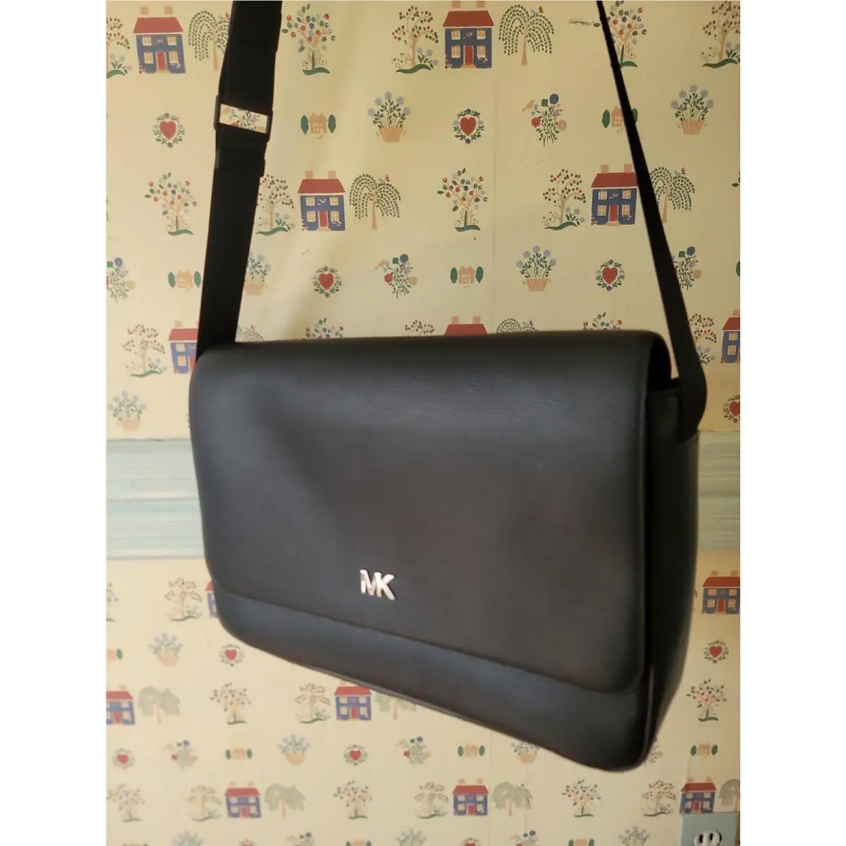 Black MK Signature Satchel Top Handle Zip Bag Detachable Strap by Michael Kors