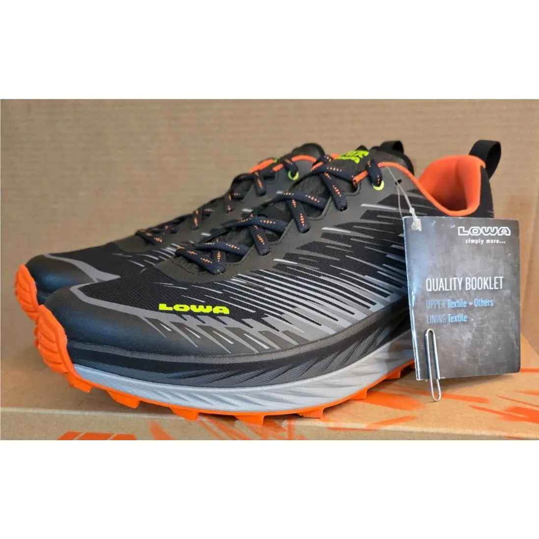 Lowa Men`s Fortux All Terrain Running Shoes Size 10.5 Grey/flame 310693-9055