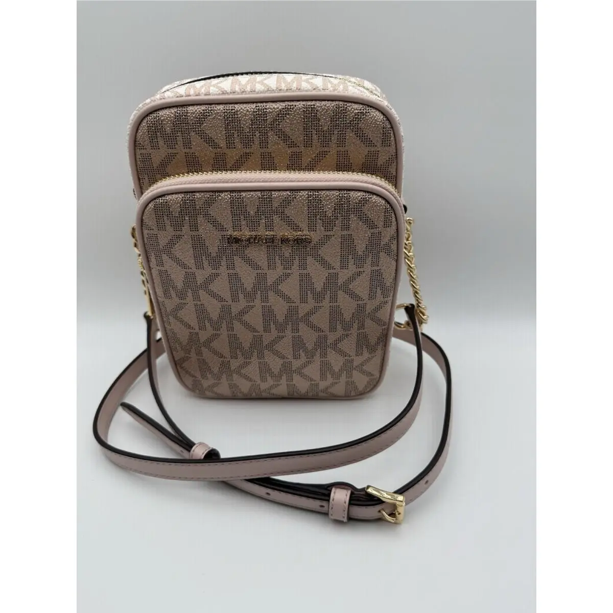 Jet Set Travel Crossbody Women NS Rose Gold Multi Chain Monogram by Michael Kors