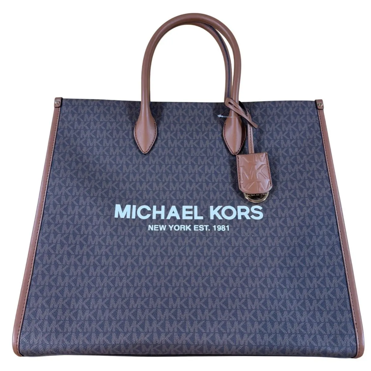 Mirella Large NS Brown Tote Signature Logo Bag by Michael Kors
