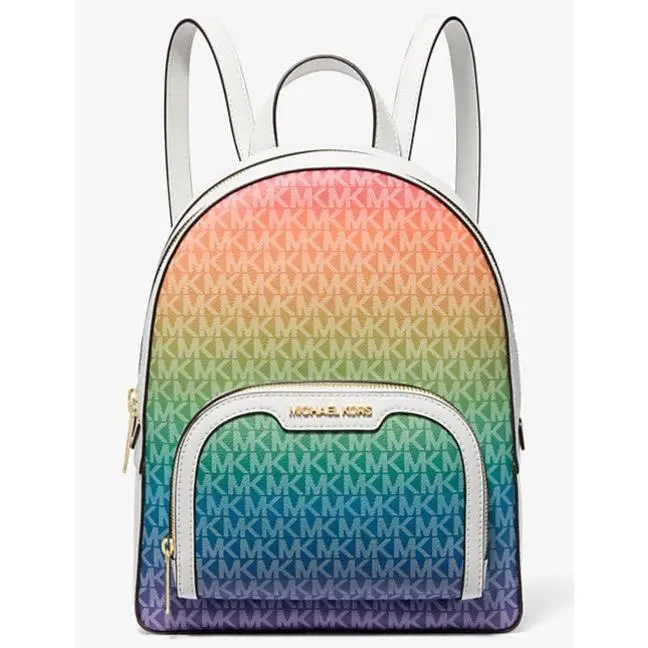 Michael Kors Jaycee Medium Rainbow Signature Logo Backpack Pride Msrp: