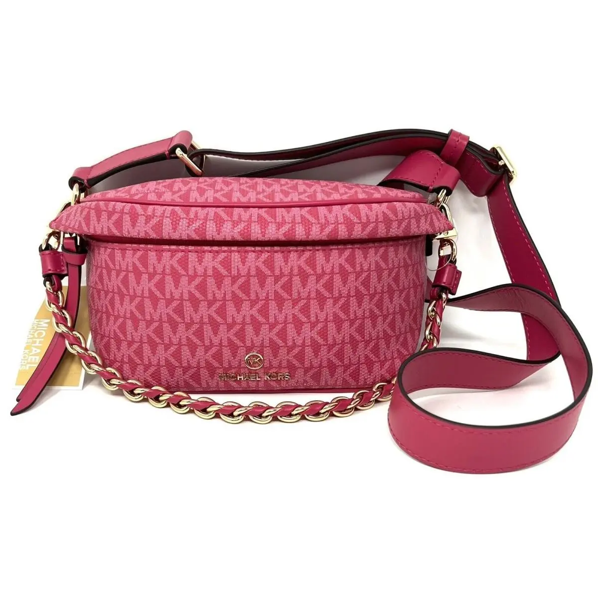 Slater Extra-small Logo Sling Fanny Pack Hot Pink Rubin Red by Michael Kors