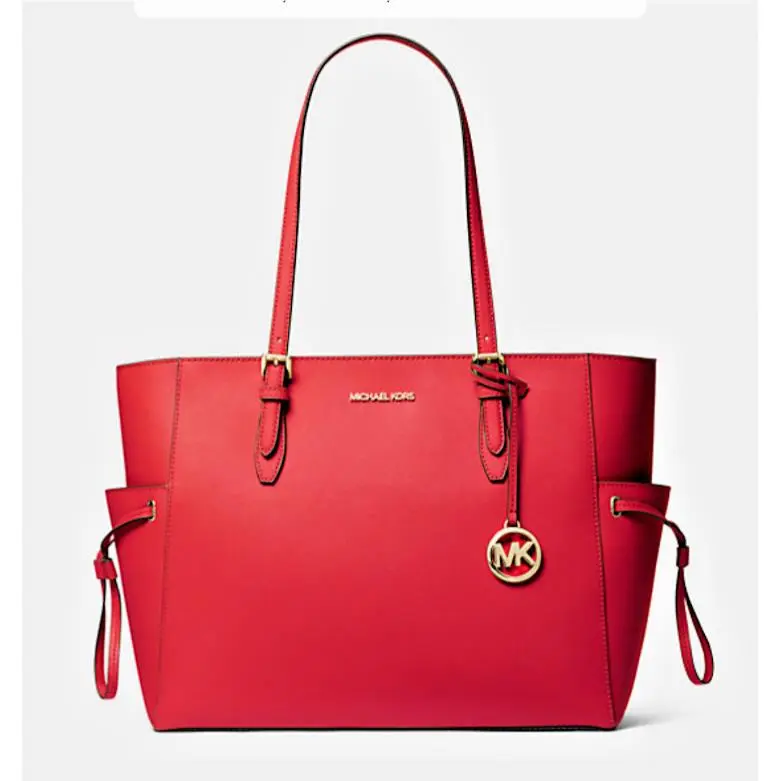 Gilly Large Safiano Leather Tote Bag Red Ziper Logo Cha by Michael Kors