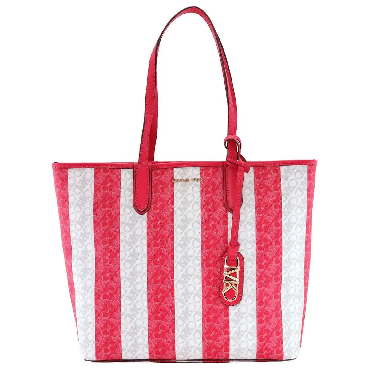 Michael Kors Eliza Large Striped Tote Bag 30S4GZAT4B-618 - Red, Exterior: Red