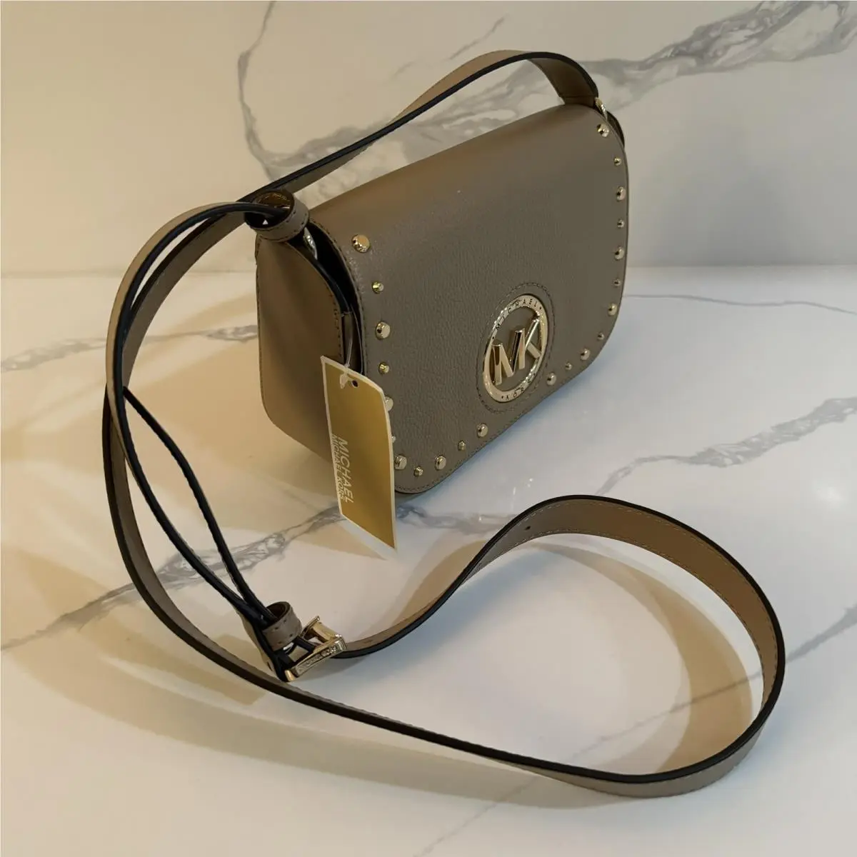 MK Samira Tan Camel Flap Crossbody Messenger Handbag Brown by Michael Kors