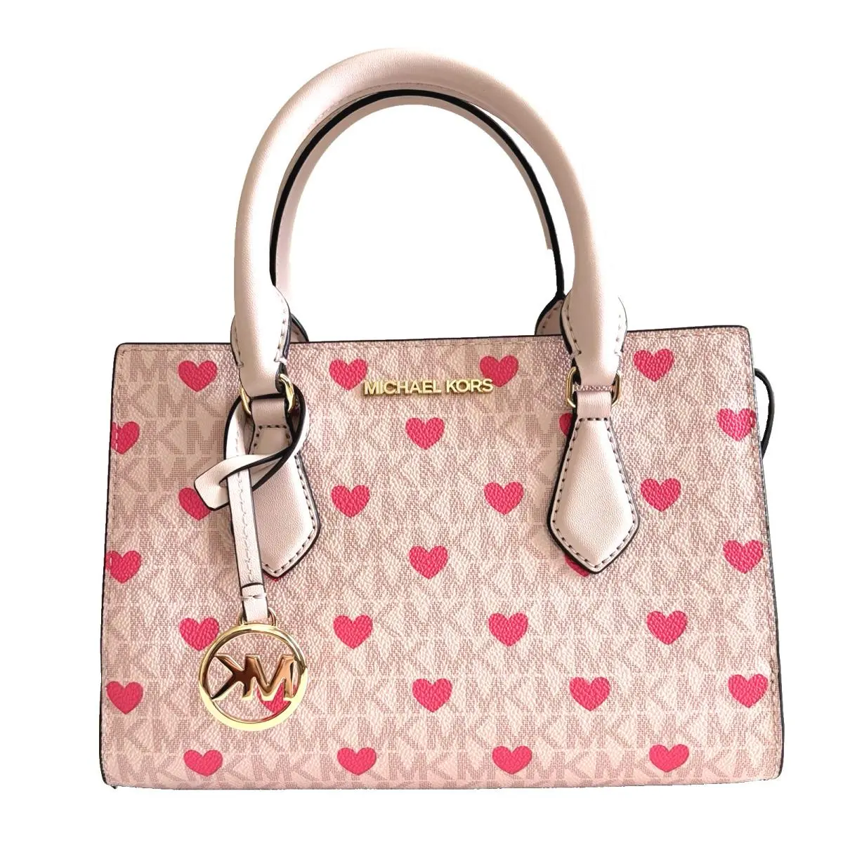 Michael Kors Sheila Small Satchel Logo Crossbody Bag Powder Blush / Dust Bag
